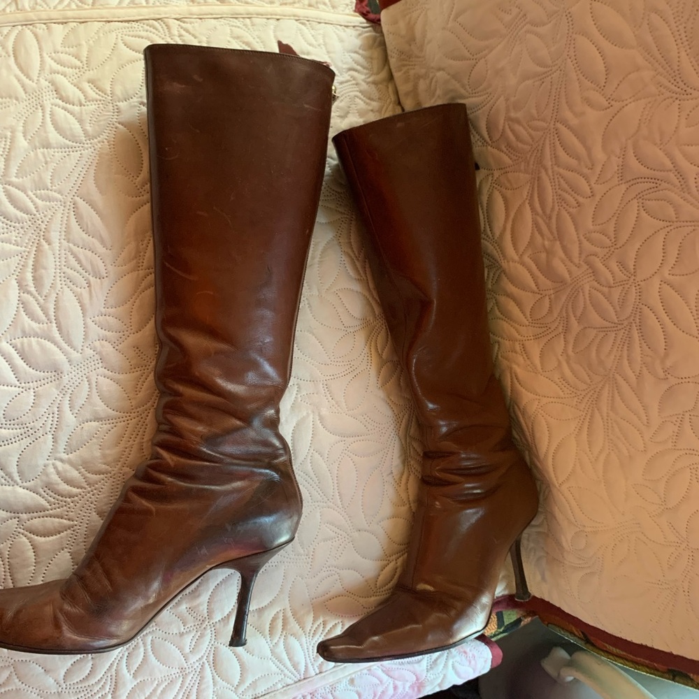 Jimmy choo brownnmid calf boots